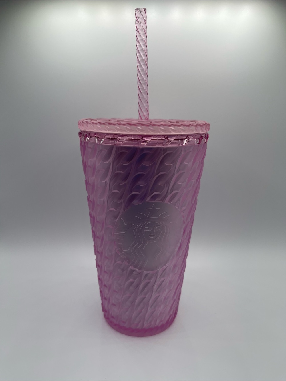 Starbucks Pink Textured Reusable Cup with Straw